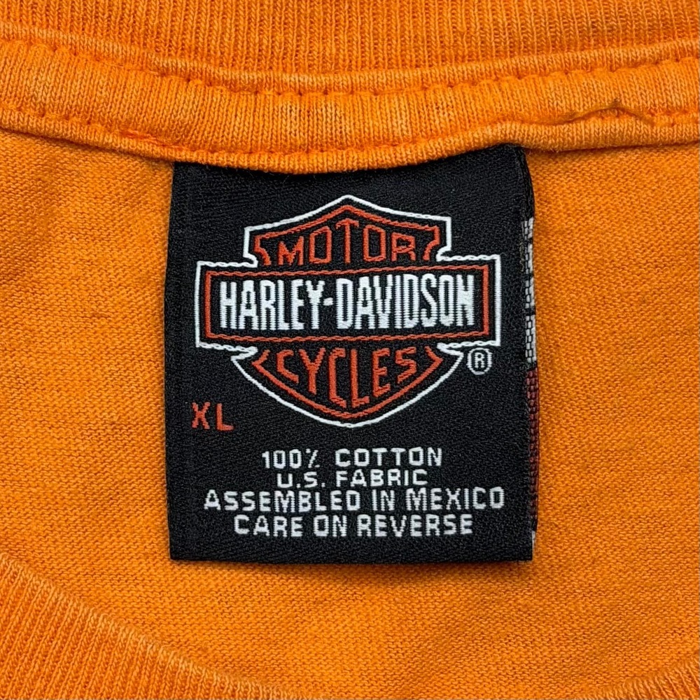 Harley-Davidson Shirt Men XL Orange Vintage 2003 Miami Florida Graphic Biker Tee - Picture 3 of 8